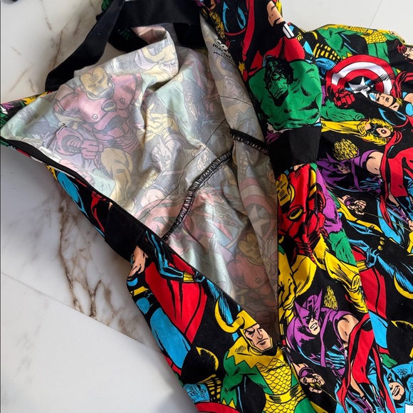 Marvel Dress Black Mighty Fine Presents Vintage Comics Avengers sz L - Picture 10 of 10